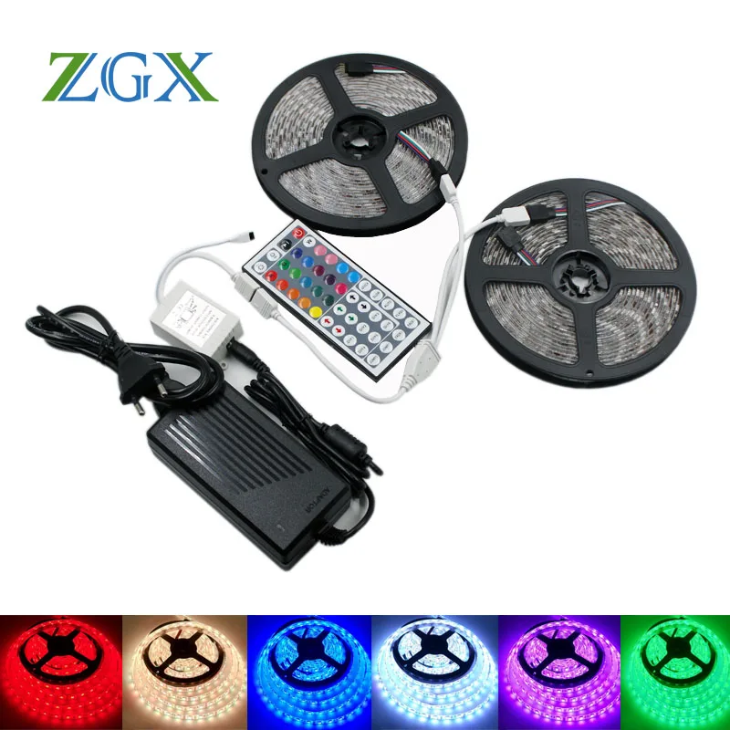 SMD RGB LED Strip 5050 5M 10M 300led Decor light lamp ribbon tape 44Key controller DC12V adapter set kit Indoor party Christmas
SMD RGB LED Strip 5050 5M 10M 300led Decor light lamp ribbon tape 44Key controller DC12V adapter set kit Indoor party Christmas