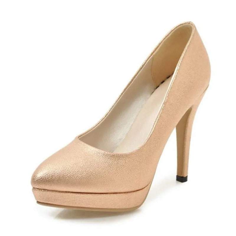 RIZABINA Classic Women Pumps Solid Color Thin High Heels Shoes Pointed Toe Platform Club Office Ladies Footwear Size 32-43 | Обувь