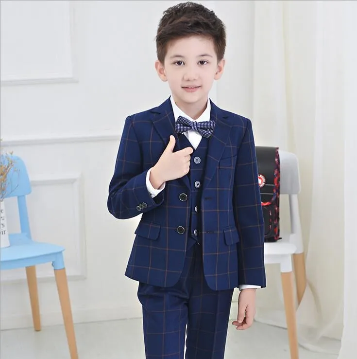 4 шт. Детский костюм блейзер в клетку для мальчиков|boys suits for weddings|suit boyboys |