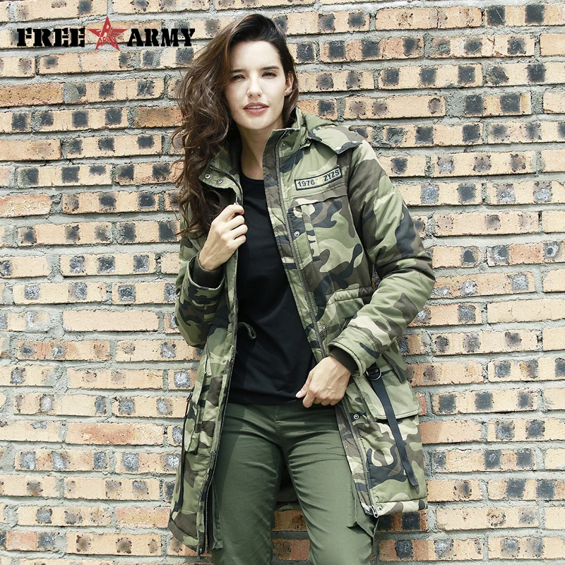FreeArmy Military Camo Women Winter Jackets Coat Medium Long Outwear Hooded Thicken Warm Zipper Ladies's Parka Overcoat GS-8908
FreeArmy Military Camo Women Winter Jackets Coat Medium Long Outwear Hooded Thicken Warm Zipper Ladies's Parka Overcoat GS-8908