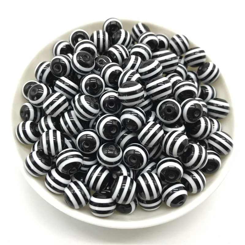 High Quality 8/10/12mm Black Round Striped Acrylic Beads Making DIY Bracelet Necklace #01
High Quality 8/10/12mm Black Round Striped Acrylic Beads Making DIY Bracelet Necklace #01