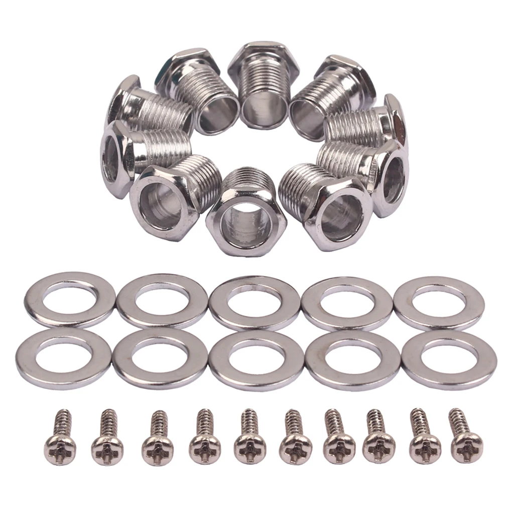 10Pcs Hex Threaded Bushing Ferrules Mounting Screw for Ukulele Guitar Tuning Peg Tuner Machine Heads
10Pcs Hex Threaded Bushing Ferrules Mounting Screw for Ukulele Guitar Tuning Peg Tuner Machine Heads