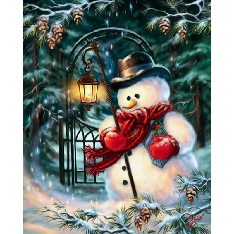 5d алмазное Украшение diy Вышивка крестом lanternsnowman картина из мозаики и бриллиантов