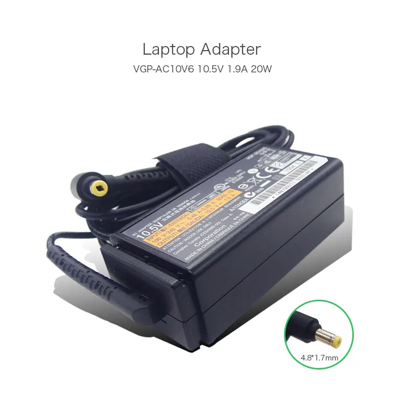 Original New 10.5V 1.9A 20W 4.8*1.7mm AC Adapter for Sony Vaio P13 P15 P17 VGP-AC10V6 VGP-AC10V4 VGP-AC10V5 Laptop Charger
Original New 10.5V 1.9A 20W 4.8*1.7mm AC Adapter for Sony Vaio P13 P15 P17 VGP-AC10V6 VGP-AC10V4 VGP-AC10V5 Laptop Charger