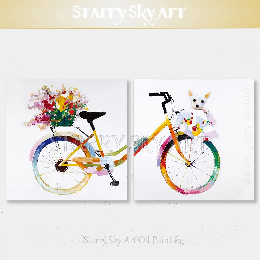 Professional Artist Hand-painted High Quality Modern Fine Art Bike and Dog Oil Painting on Canvas Couple Painting for Wall Decor
Professional Artist Hand-painted High Quality Modern Fine Art Bike and Dog Oil Painting on Canvas Couple Painting for Wall Decor