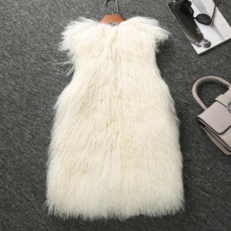 Natural Mongolia Sheep Fur Waistcoats Women Milk White Real Fur Vests Female Sleeveless Jackets 2019 New Collection
Natural Mongolia Sheep Fur Waistcoats Women Milk White Real Fur Vests Female Sleeveless Jackets 2019 New Collection
