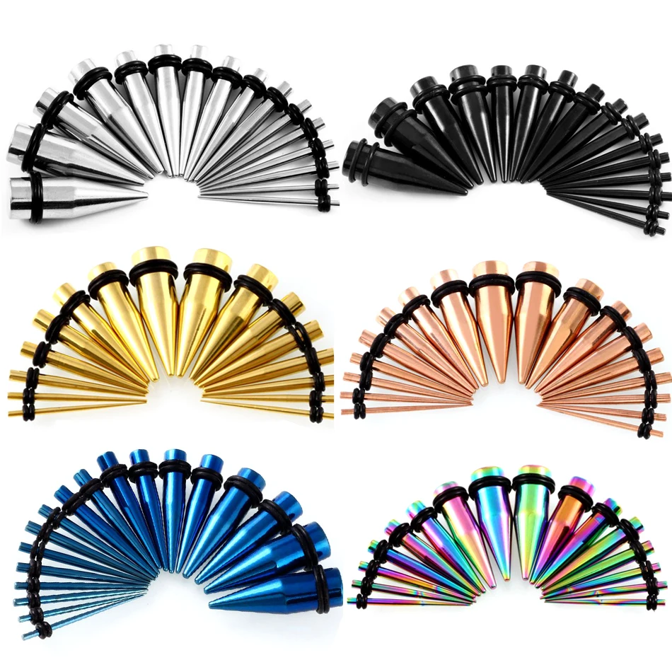 18pcs/lot Steel Single Flared Ear Flesh Tunnel Plugs Kit Ear Taper Stretching Kit Gauge Expander Set Piercing Jewelry 1.6mm-10mm
18pcs/lot Steel Single Flared Ear Flesh Tunnel Plugs Kit Ear Taper Stretching Kit Gauge Expander Set Piercing Jewelry 1.6mm-10mm