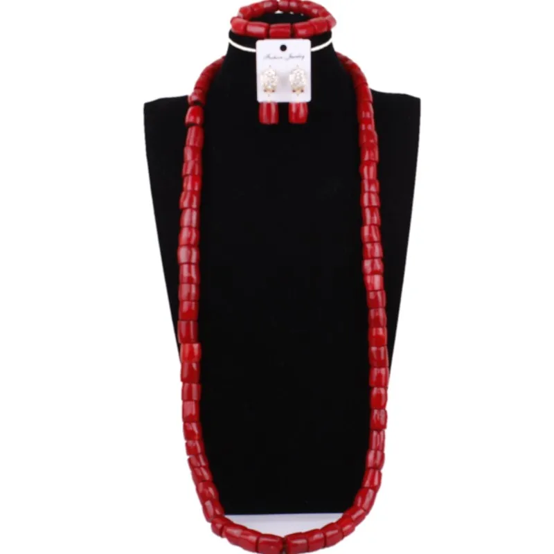 Bridal Jewelry Set Red Genuine Nigerian African Wedding Coral Beads Necklace Set of Brand 3 Pics Jewellery Set For Women 2018
Bridal Jewelry Set Red Genuine Nigerian African Wedding Coral Beads Necklace Set of Brand 3 Pics Jewellery Set For Women 2018