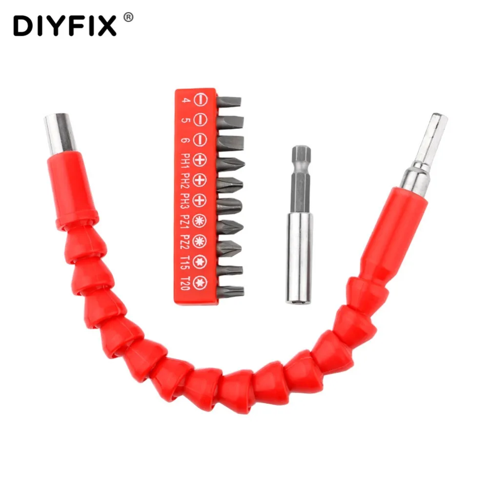 1/4"Hex Flexible Shaft Tools Set Electronic Drill Screwdriver Bit Holder Connector with Extension Bar and 10pcs Screwdriver Bits
1/4"Hex Flexible Shaft Tools Set Electronic Drill Screwdriver Bit Holder Connector with Extension Bar and 10pcs Screwdriver Bits