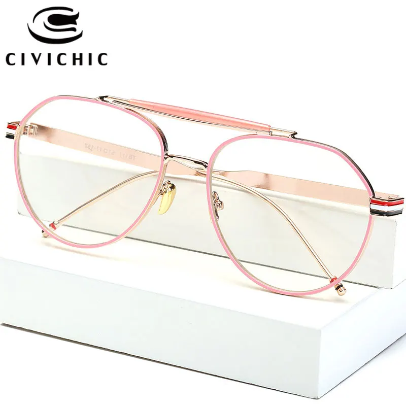 CIVICHIC Brand Designer Optical Frame Glasses Women Unique Plain Eyewear Personalized Striped Legs Clear Lens Double Bridge E277
CIVICHIC Brand Designer Optical Frame Glasses Women Unique Plain Eyewear Personalized Striped Legs Clear Lens Double Bridge E277