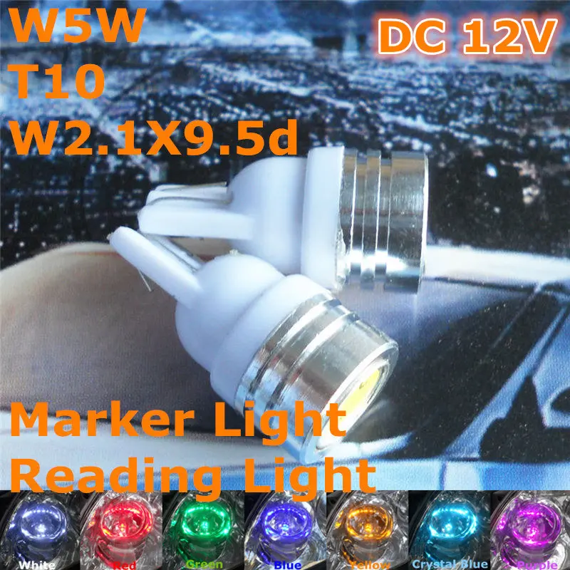 12V LED Car Bulb 10pcs T10(High Power Flood Lamp) W5W W2.1X9.5d for Signal Door Licence Board Top Reading Light
12V LED Car Bulb 10pcs T10(High Power Flood Lamp) W5W W2.1X9.5d for Signal Door Licence Board Top Reading Light