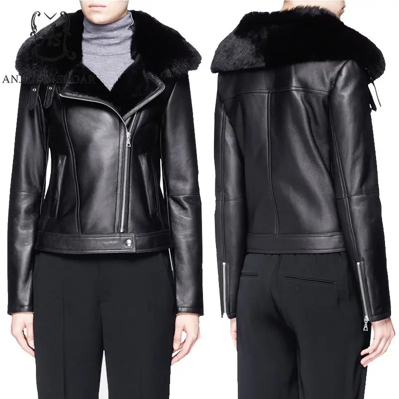 Winter Sheep genuine leather fur jacket Women black sexy slim Diagonal zipper short feminino natural mouton lamb fur coats
Winter Sheep genuine leather fur jacket Women black sexy slim Diagonal zipper short feminino natural mouton lamb fur coats