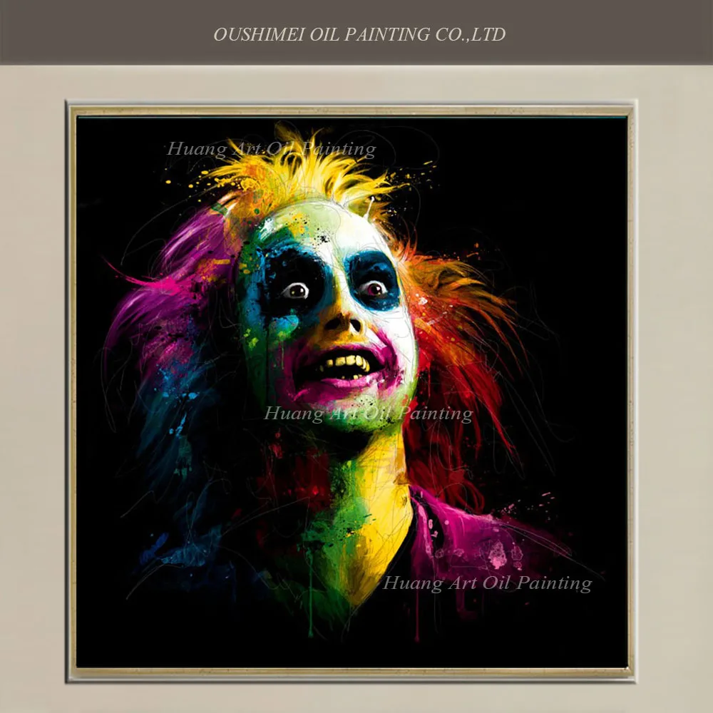 Ручная роспись современный портрет клоуна картина маслом красочный человек