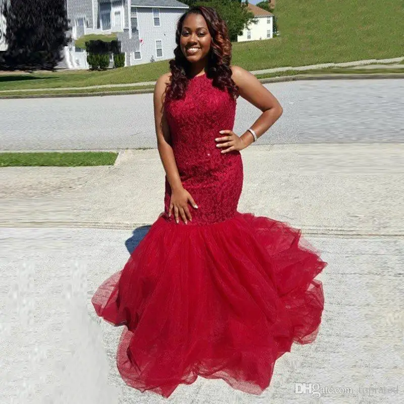 Sexy Mermaid Evening Dresses 2020 Red Lace Ruffles Tulle Sleeveless Cheap Prom Party Gown Plus Size Robe De Soiree
Sexy Mermaid Evening Dresses 2020 Red Lace Ruffles Tulle Sleeveless Cheap Prom Party Gown Plus Size Robe De Soiree