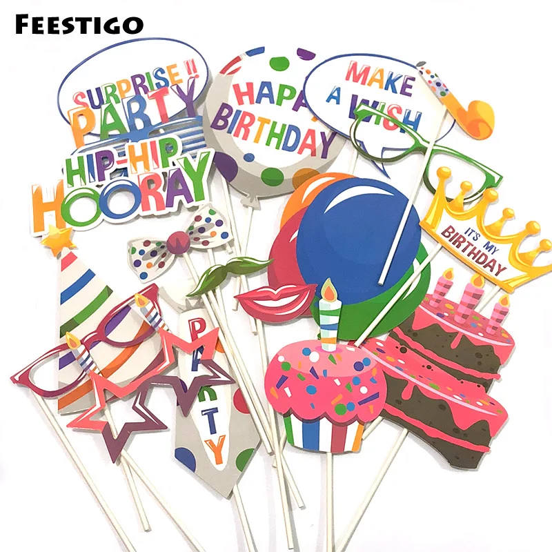 FEESTIGO 18pcs/set Happy Birthday Party Photo booth Props DIY Photography Girls Boys Brithday Party Decorations Photobooth
FEESTIGO 18pcs/set Happy Birthday Party Photo booth Props DIY Photography Girls Boys Brithday Party Decorations Photobooth