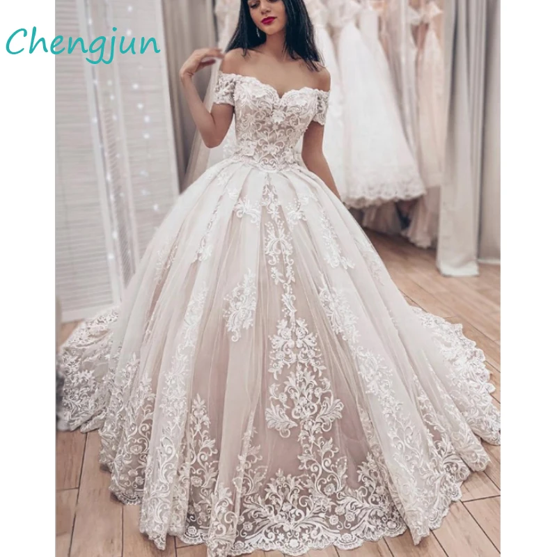 Chengjun High Quality Sweetheart Off the Shoulder Lace Appliques Ball Wedding Gown
Chengjun High Quality Sweetheart Off the Shoulder Lace Appliques Ball Wedding Gown