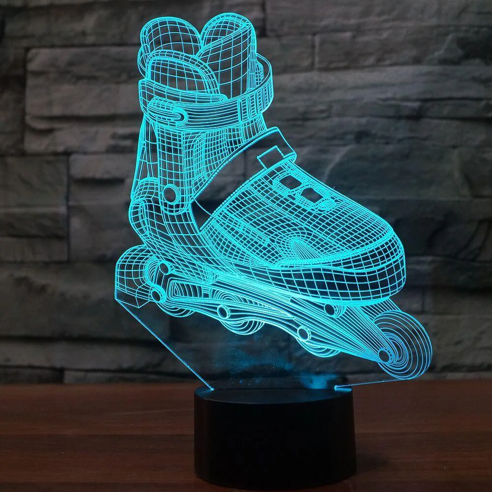 Roller Skates LED 3D Night Light Shoes 3D Table Lamp Luminaria LED Kids Children's Room Decorative lighting Great Gift
Roller Skates LED 3D Night Light Shoes 3D Table Lamp Luminaria LED Kids Children's Room Decorative lighting Great Gift