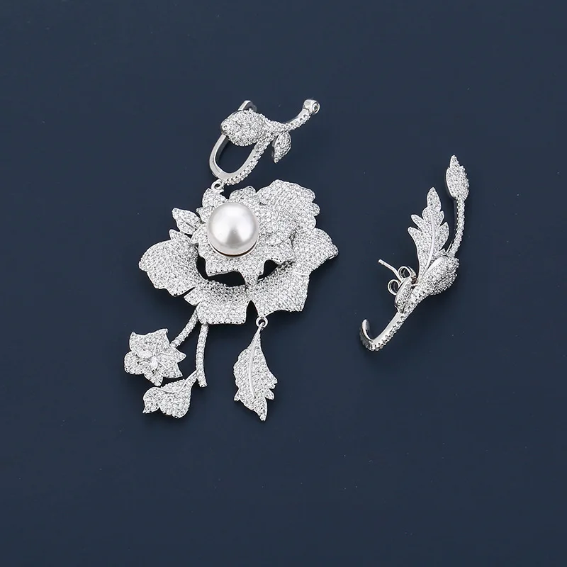 UMGODLY Luxury Brand Fashion Flower Earrings Cubic Zirconia Asymmetry Pearl Earring Elegant Women Wedding Party Jewelry
UMGODLY Luxury Brand Fashion Flower Earrings Cubic Zirconia Asymmetry Pearl Earring Elegant Women Wedding Party Jewelry