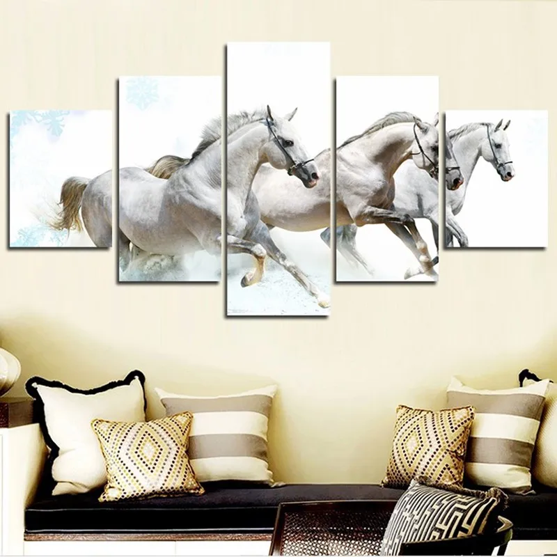 Modern Home Decoration Poster Framework 5Panel Running White Horse Animals Canvas Painting Hd Print Wall Art Picture For Bedroom
Modern Home Decoration Poster Framework 5Panel Running White Horse Animals Canvas Painting Hd Print Wall Art Picture For Bedroom