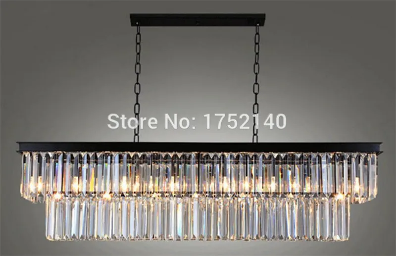 RH Crystal Luxury suspension lamp Large Rectangular Pendant Chandelier Creative country style Iron Lamps LED bulb Light Fixture
RH Crystal Luxury suspension lamp Large Rectangular Pendant Chandelier Creative country style Iron Lamps LED bulb Light Fixture