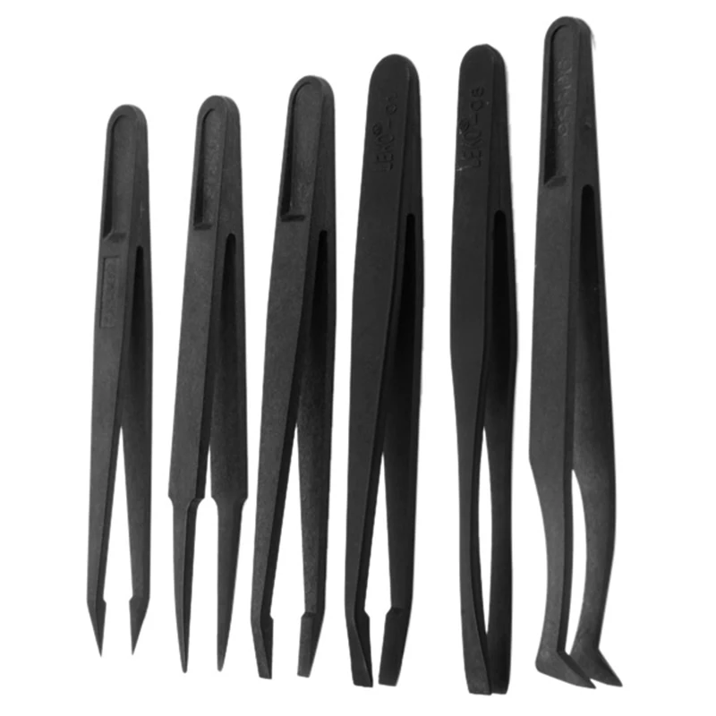 6PC Precision Tweezer Set Plastic Anti Static Precision Tweezers for Electronic Mobile Phone Repair Tools Kit Size 1/2/3/5/6/8
6PC Precision Tweezer Set Plastic Anti Static Precision Tweezers for Electronic Mobile Phone Repair Tools Kit Size 1/2/3/5/6/8