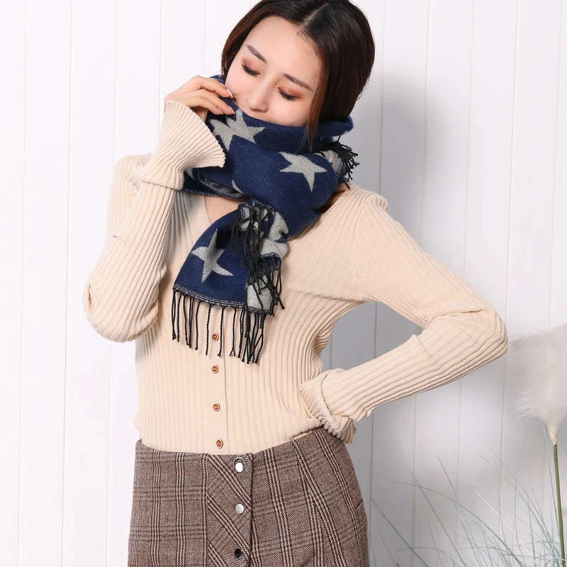Winter Women's Scarves Cashmere Long Section Thick Tassel Scarf Shawl Stars Wool Men's Scarf Dual-use Warm neckerchief Lady wrap
Winter Women's Scarves Cashmere Long Section Thick Tassel Scarf Shawl Stars Wool Men's Scarf Dual-use Warm neckerchief Lady wrap