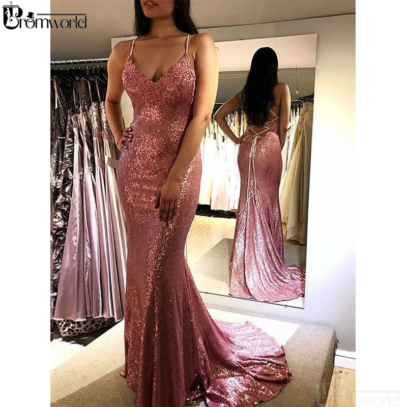 Blush Pink Prom Dresses 2021 Sweep Train Spaghetti Straps Sequins Party Maxys Backless Sexy Mermaid Evening Dress Long Prom Gown
Blush Pink Prom Dresses 2021 Sweep Train Spaghetti Straps Sequins Party Maxys Backless Sexy Mermaid Evening Dress Long Prom Gown