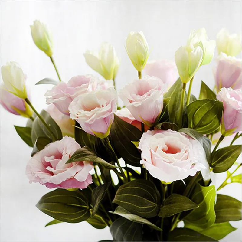 Искусственные цветы в европейском стиле 1 шт. 3 головки Lisianthus Eustoma декоративные на