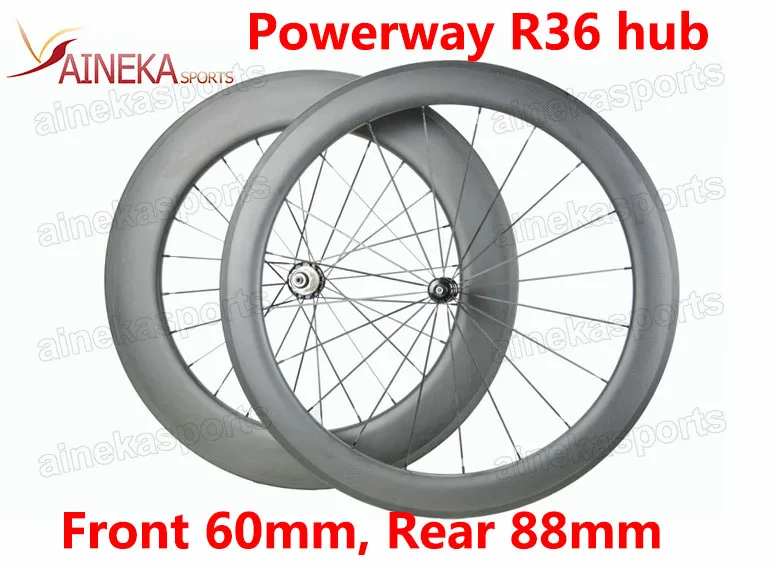 Передние 60 мм задние 88 карбоновые колеса Powerway R36 hub Bitex R13 Novatec 511 522 clincher Трубчатые