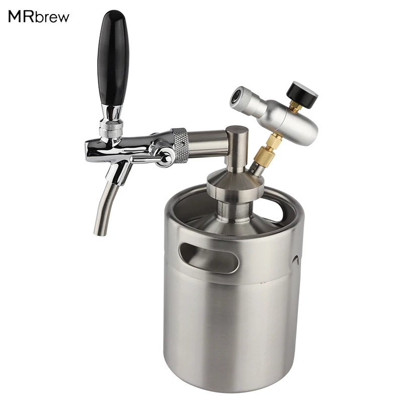 2L Durable Stainless Steel Wine Beer Keg Dispenser Growler Beer Brewing With Faucet Pressurized and 60Psi Mini Keg Charger
2L Durable Stainless Steel Wine Beer Keg Dispenser Growler Beer Brewing With Faucet Pressurized and 60Psi Mini Keg Charger