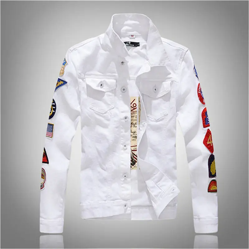 Green White Patch Denim Jean Jacket Men Hip Hop Casual Motorcycle Fit Slim Jackets for Male Cowboy Coat Plus Size Autumn 178
Green White Patch Denim Jean Jacket Men Hip Hop Casual Motorcycle Fit Slim Jackets for Male Cowboy Coat Plus Size Autumn 178