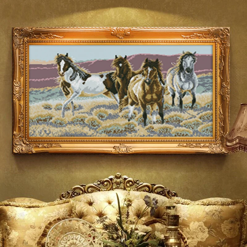 Four horses Cross Stitch Kits Cute Printed patterns canvas Embroidery Needlework set Fabric Easy Cross-stitch DMC DIY Home Decor
Four horses Cross Stitch Kits Cute Printed patterns canvas Embroidery Needlework set Fabric Easy Cross-stitch DMC DIY Home Decor