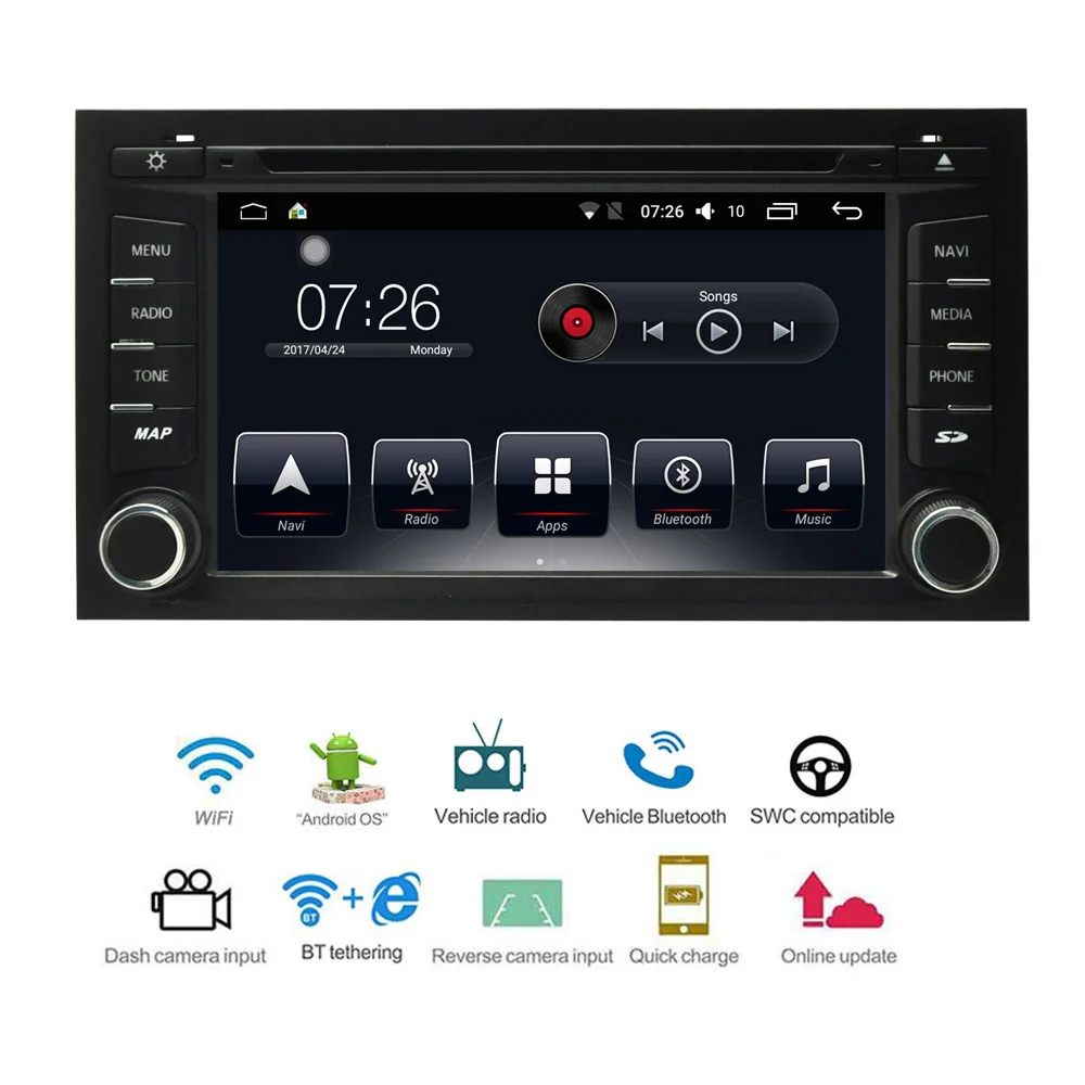 Автомобильный мультимедийный плеер 1 Din Android 7 автомобильный DVD для VW/Volkswagen Seat Leon 2011