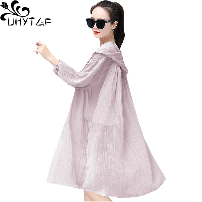 UHYTGF New fashion cardigan summer coat women's Breathable loose thin sunscreen clothing Hooded Beach Female Plus size coat 1469
UHYTGF New fashion cardigan summer coat women's Breathable loose thin sunscreen clothing Hooded Beach Female Plus size coat 1469