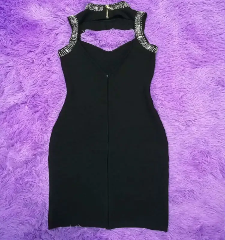 New Fashion Sexy O-Neck Women Bandage Dress Black Heavy Beads Pencil Mini Summer Dress Evening Club Party Dresses Vestido
New Fashion Sexy O-Neck Women Bandage Dress Black Heavy Beads Pencil Mini Summer Dress Evening Club Party Dresses Vestido