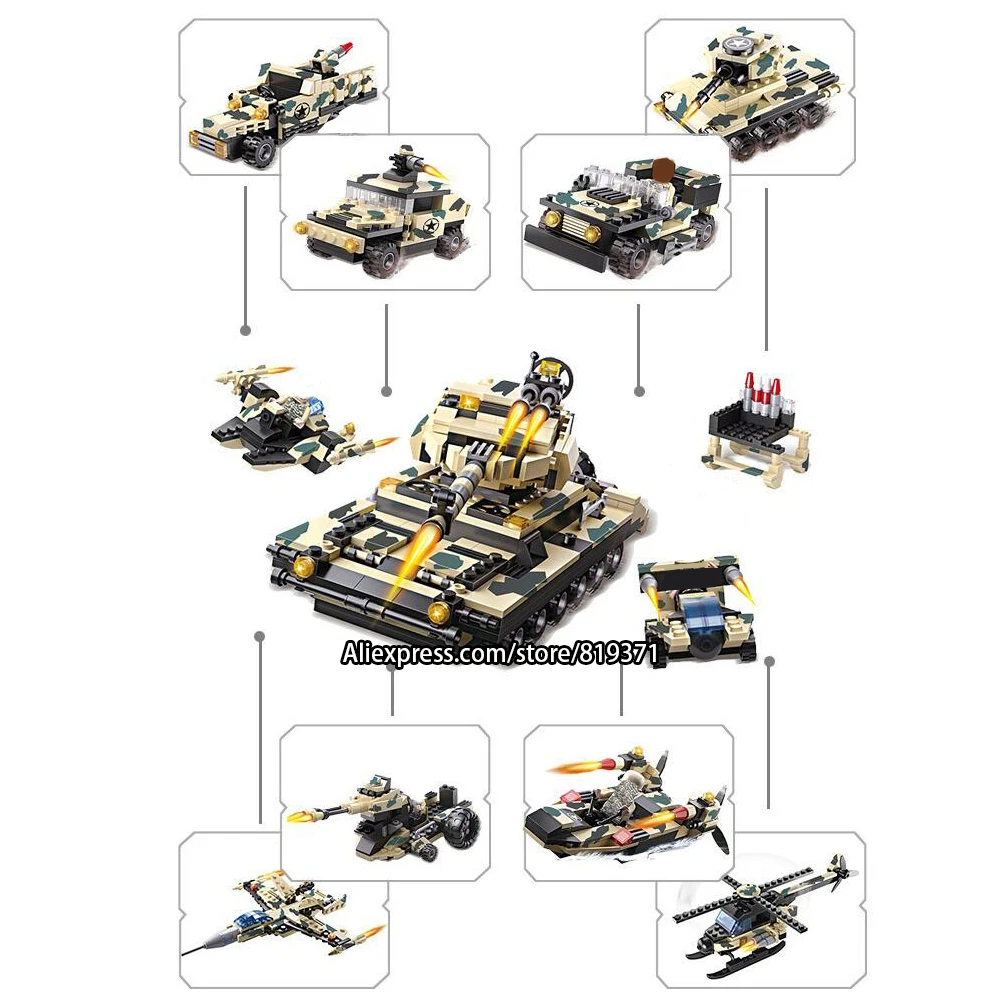 12 in 1 Army Warships Tank Aircraft Helicopter Military Bricks Building Blocks Toys For Kids 13019
12 in 1 Army Warships Tank Aircraft Helicopter Military Bricks Building Blocks Toys For Kids 13019