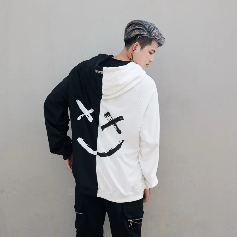 Men Hoodies Patchwork Harajuku Top Smile Printed Hooded Sweatshirt Hip Hop Streetwear Male Loose Hoodie Pullover Moletom
Men Hoodies Patchwork Harajuku Top Smile Printed Hooded Sweatshirt Hip Hop Streetwear Male Loose Hoodie Pullover Moletom