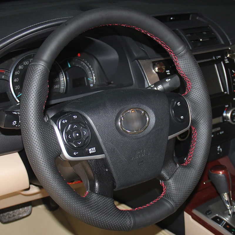 BANNIS Black Artificial Leather DIY Hand-stitched Steering Wheel Cover for Toyota Camry 2012-2015
BANNIS Black Artificial Leather DIY Hand-stitched Steering Wheel Cover for Toyota Camry 2012-2015