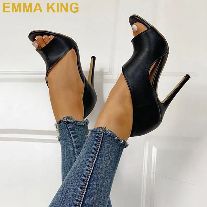 Black Leather Pumps Peep Toe Women Gladiator Sandals Cut Out Summer Shoes High Heels Cover Heel Ladies Stiletto Heels Party Shoe
Black Leather Pumps Peep Toe Women Gladiator Sandals Cut Out Summer Shoes High Heels Cover Heel Ladies Stiletto Heels Party Shoe