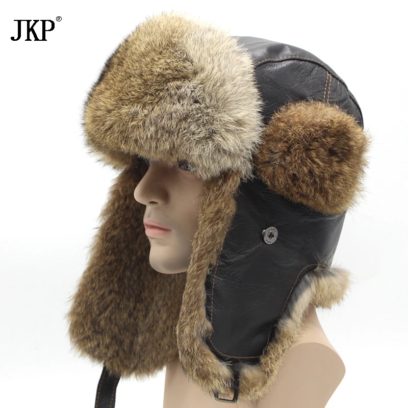 Mens Rabbit Leather Fur Hat Russian Soviet Dad Ushanka trapper fur hat winter hats for men
Mens Rabbit Leather Fur Hat Russian Soviet Dad Ushanka trapper fur hat winter hats for men