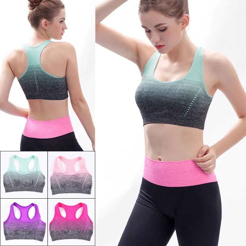 ALBREDA Gradient Breathable Sports Bras Women Quick Dry Padded Sports Top for Fitness Yoga Running Gym Seamless Sport vest Top
ALBREDA Gradient Breathable Sports Bras Women Quick Dry Padded Sports Top for Fitness Yoga Running Gym Seamless Sport vest Top