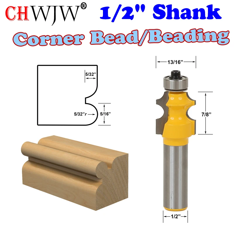 1 pc 1/2" Shank 5/32" Radius Corner Bead/Beading Router Bit Woodworking cutter Tenon Cutter for Woodworking Tools - CHWJW 13109
1 pc 1/2" Shank 5/32" Radius Corner Bead/Beading Router Bit Woodworking cutter Tenon Cutter for Woodworking Tools - CHWJW 13109
