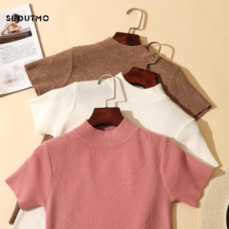 SEDUTMO Spring Sweater Women Pullovers Knitting Top Short Sleeve Turtleneck Jumper Summer Slim Women Sweater ED319
SEDUTMO Spring Sweater Women Pullovers Knitting Top Short Sleeve Turtleneck Jumper Summer Slim Women Sweater ED319