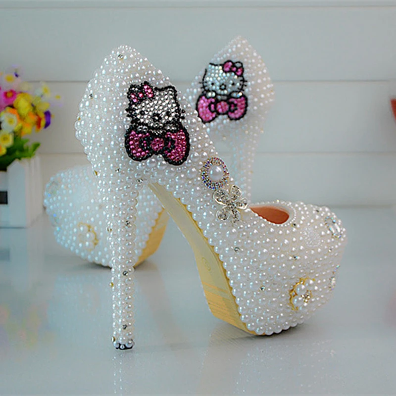 2018 Elegant Round Toe lady's formal shoes Pearl Crystal Beaded Wedding shoes Women's High Heels Beaded Brida Party shoes
2018 Elegant Round Toe lady's formal shoes Pearl Crystal Beaded Wedding shoes Women's High Heels Beaded Brida Party shoes