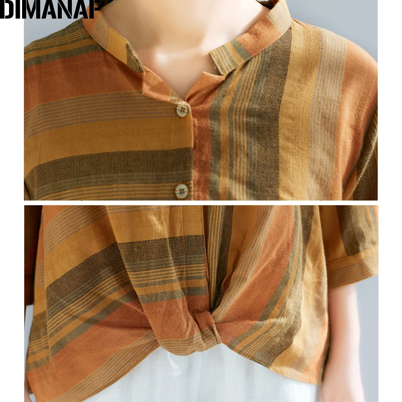 DIMANAF Plus Size Women Blouse Shirts Lady Tops Cotton Print Striped Vintage Large Loose Female Clothes 2109 Spring Summer M-4XL
DIMANAF Plus Size Women Blouse Shirts Lady Tops Cotton Print Striped Vintage Large Loose Female Clothes 2109 Spring Summer M-4XL