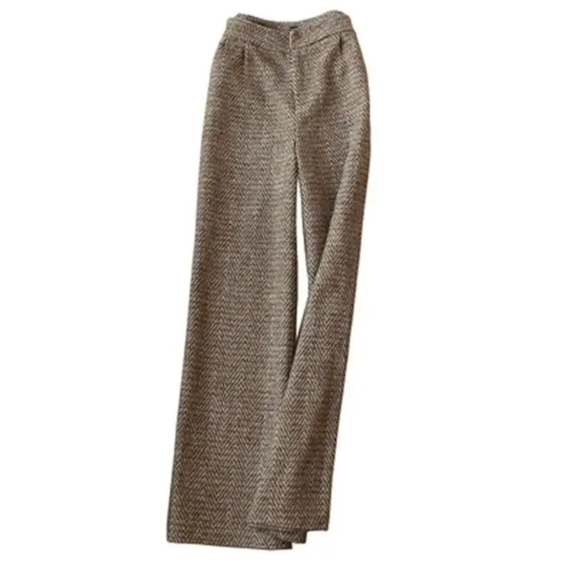 Fashion Leisure pants women's autumn new women's temperament imitation woolen wide leg pants Female herringbone trousers
Fashion Leisure pants women's autumn new women's temperament imitation woolen wide leg pants Female herringbone trousers
