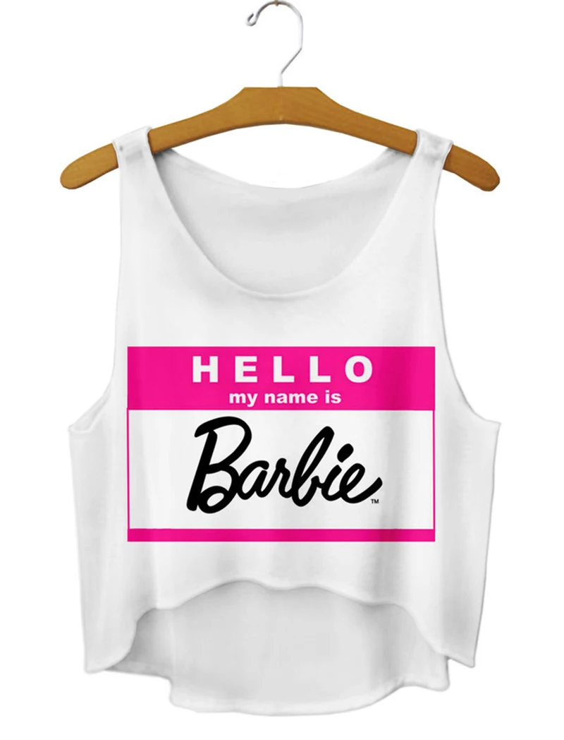 Короткий топ для девочек с буквенным принтом футболки коллекция 2016 года модные