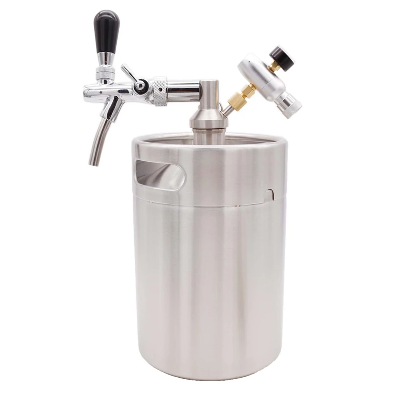 Stainless Steel Mini Keg Tap Dispenser with adjustable beer tap and premium CO2 Injector for 2L 3.6L 4L 5L 10L Beer Keg growle
Stainless Steel Mini Keg Tap Dispenser with adjustable beer tap and premium CO2 Injector for 2L 3.6L 4L 5L 10L Beer Keg growle