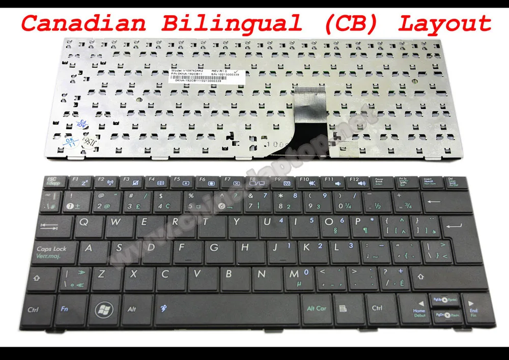New Laptop keyboard for ASUS EeePC Eee PC Shell 1005HA 1008HA 1001HA 1001PX Black CB (Canadian Bilingual) US+FR - V109762AK2
New Laptop keyboard for ASUS EeePC Eee PC Shell 1005HA 1008HA 1001HA 1001PX Black CB (Canadian Bilingual) US+FR - V109762AK2