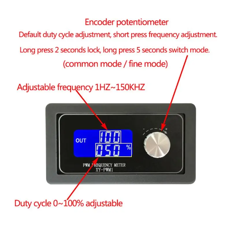 XY-PWM1 Signal Generator Module Adjustable PWM Pulse Frequency Duty Cycle Square Wave
XY-PWM1 Signal Generator Module Adjustable PWM Pulse Frequency Duty Cycle Square Wave